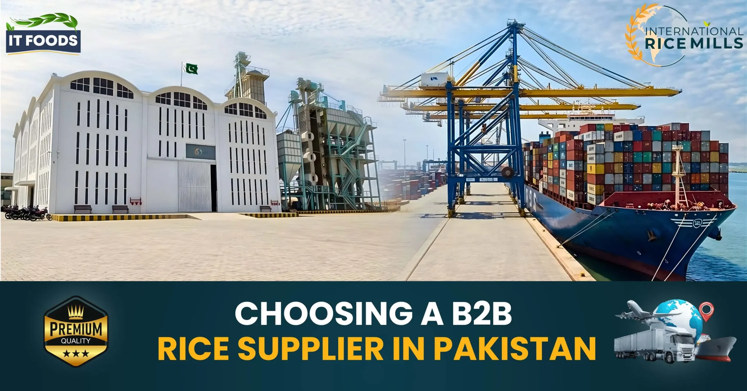 The International Rice Mills facility representing the top rice exporters in Pakistan for global B2B buyers.